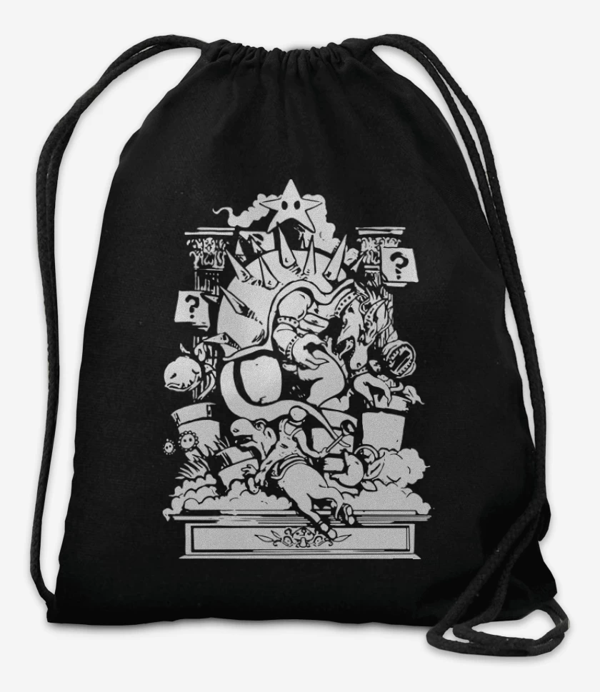 Mochila Negro de Super Bigote - Epic Battle