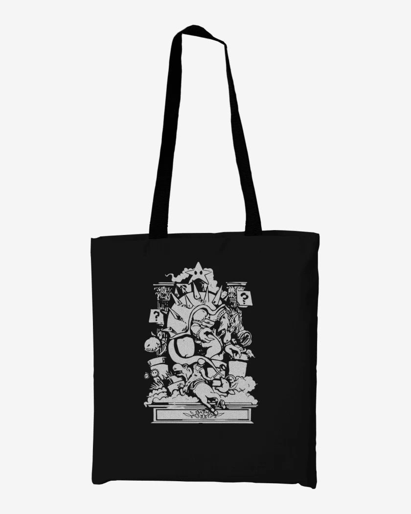 Totebag Negro de Super Bigote - Epic Battle