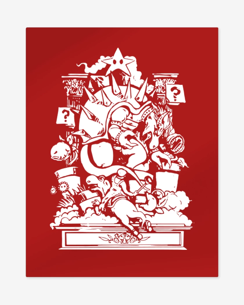 Print metalico Rojo de Super Bigote - Epic Battle