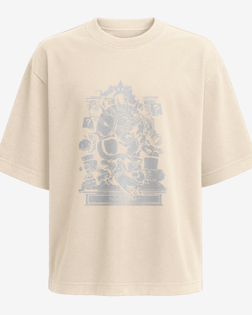 Polera Oversize Beige de Super Bigote - Epic Battle