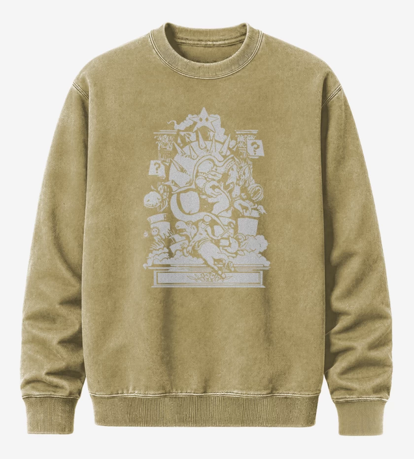 Poleron Polo Acid Wash Beige de Super Bigote - Epic Battle