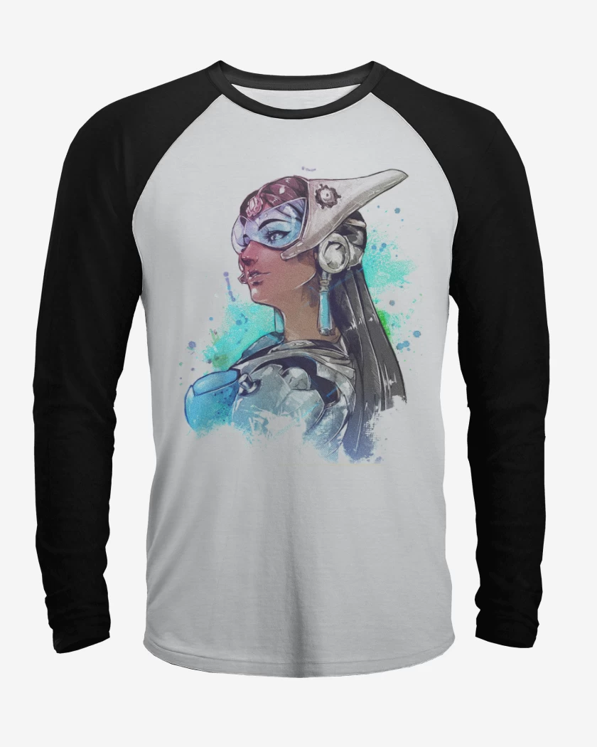 Polera Raglan Blanco / Negro de Symetra Full Color