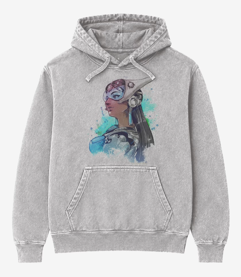 Poleron Canguro Acid Wash Gris Melange de Symetra Full Color