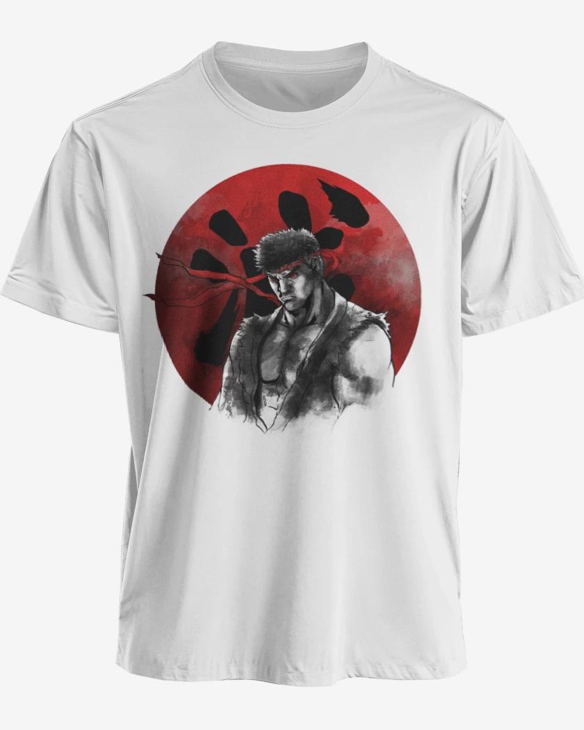 Polera Ryu circulo rojo