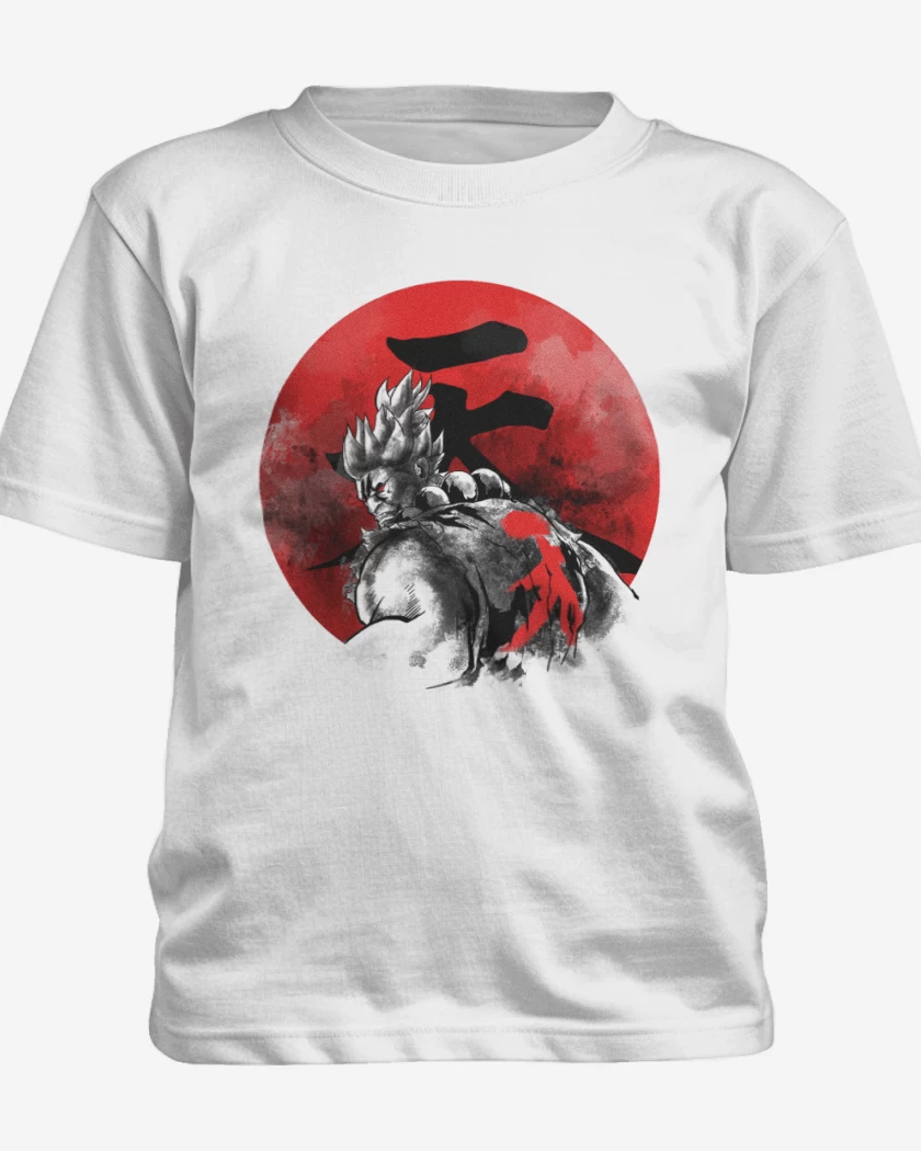 Polera de niño Blanco de Akuma Circulo Rojo