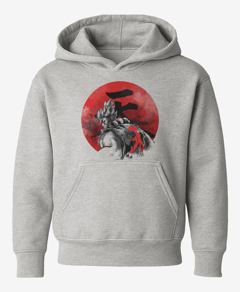 Poleron de niño Gris Melange de Akuma Circulo Rojo