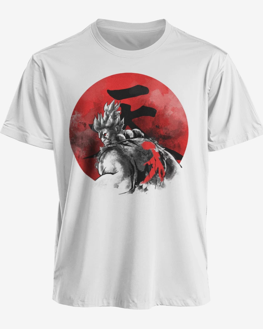Polera premium Blanco de Akuma Circulo Rojo