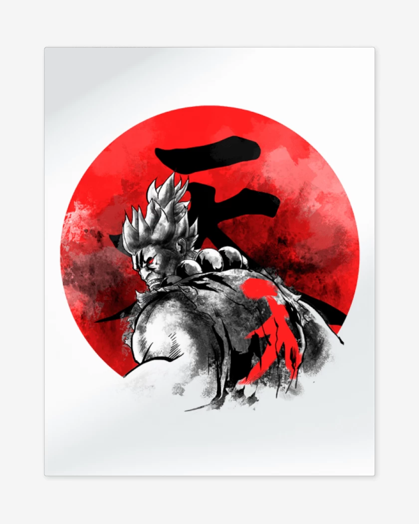 Print metalico Blanco de Akuma Circulo Rojo