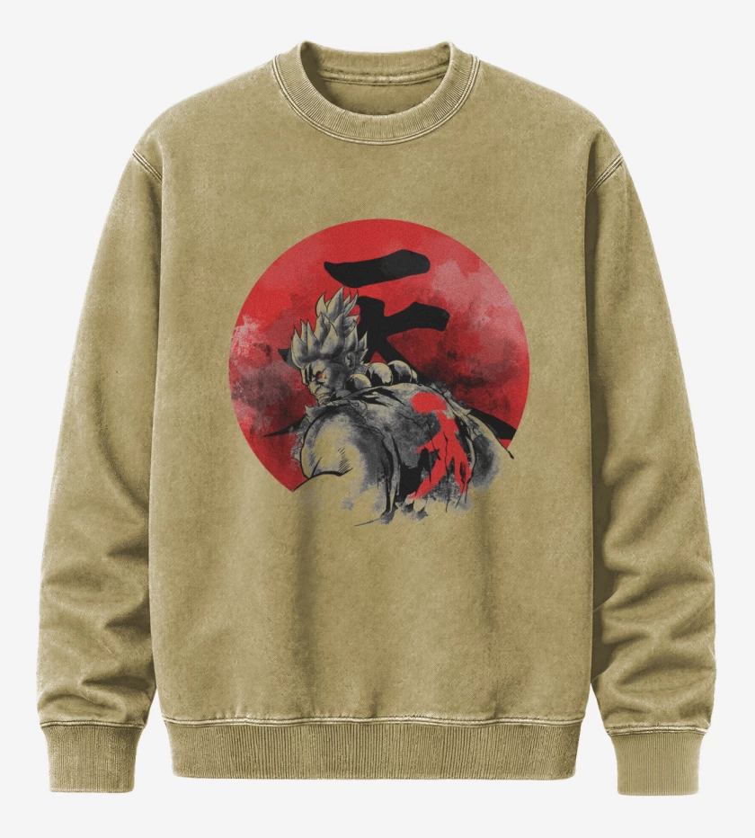 Poleron Polo Acid Wash Beige de Akuma Circulo Rojo
