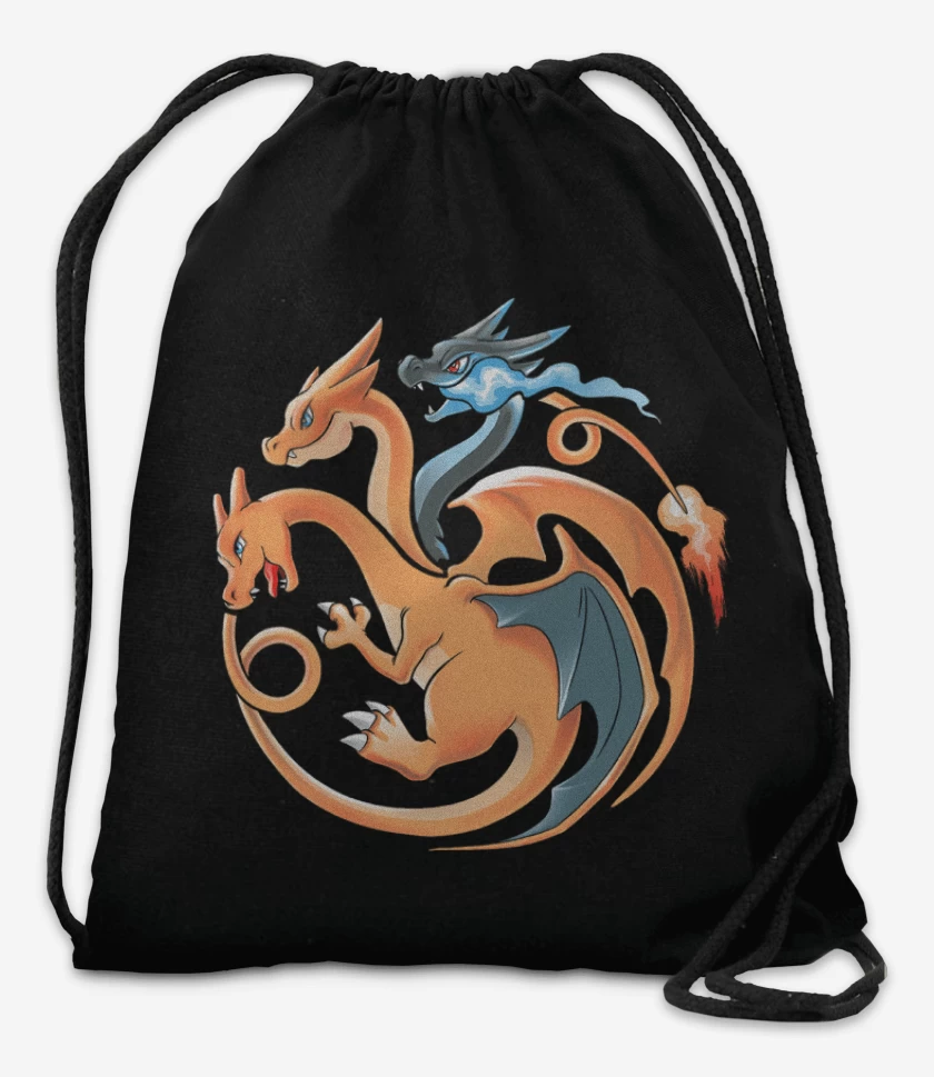 Mochila Negro de charizard tres cabezas 