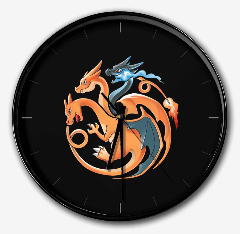 Reloj Negro de charizard tres cabezas 