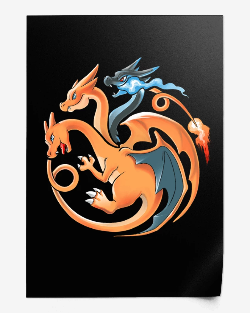 Print charizard tres cabezas 