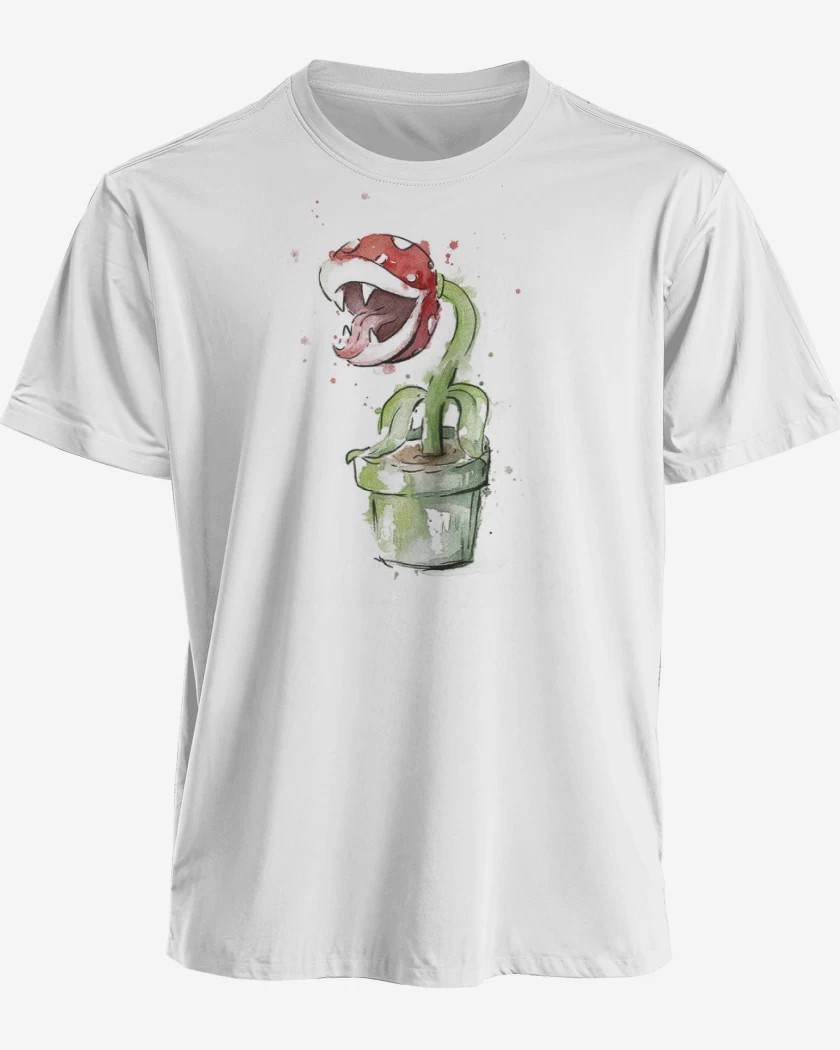Polera premium Blanco de Super bigote Plants