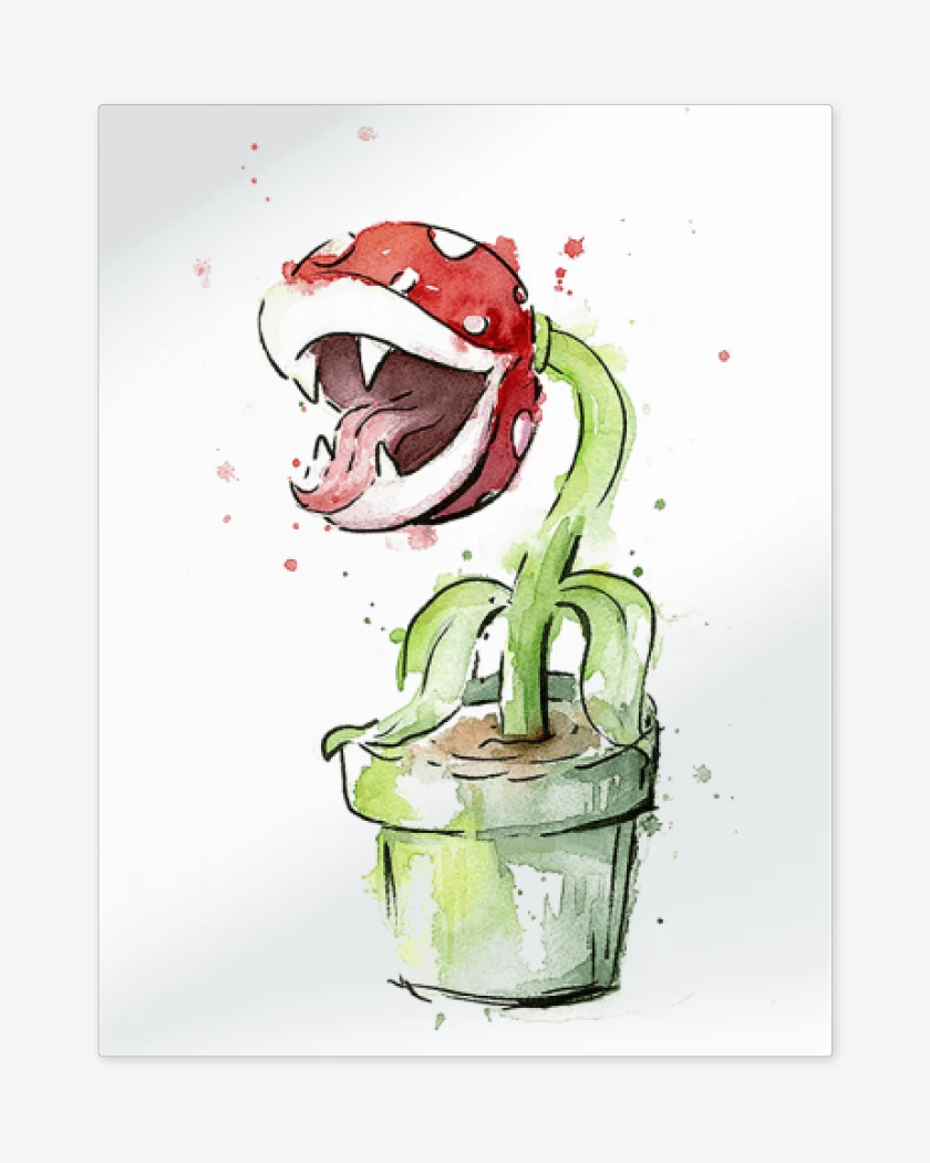 Print metalico Blanco de Super bigote Plants