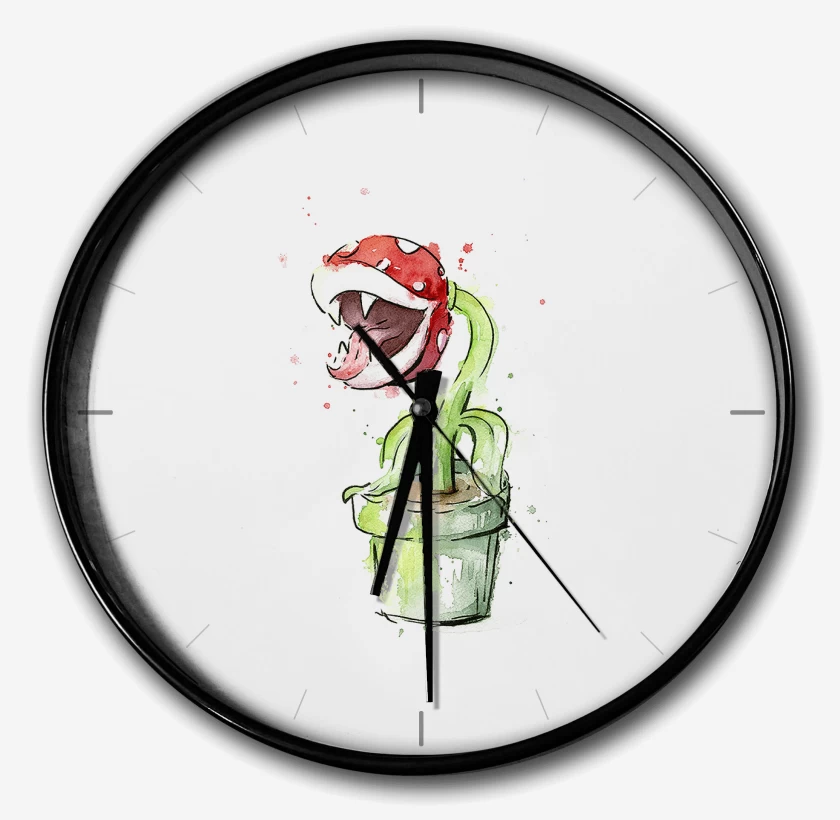 Reloj Blanco de Super bigote Plants