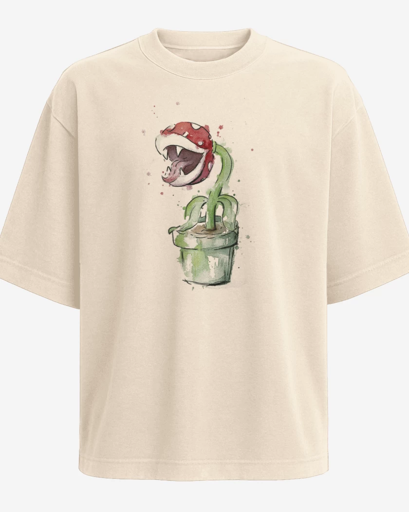 Polera Oversize Beige de Super bigote Plants