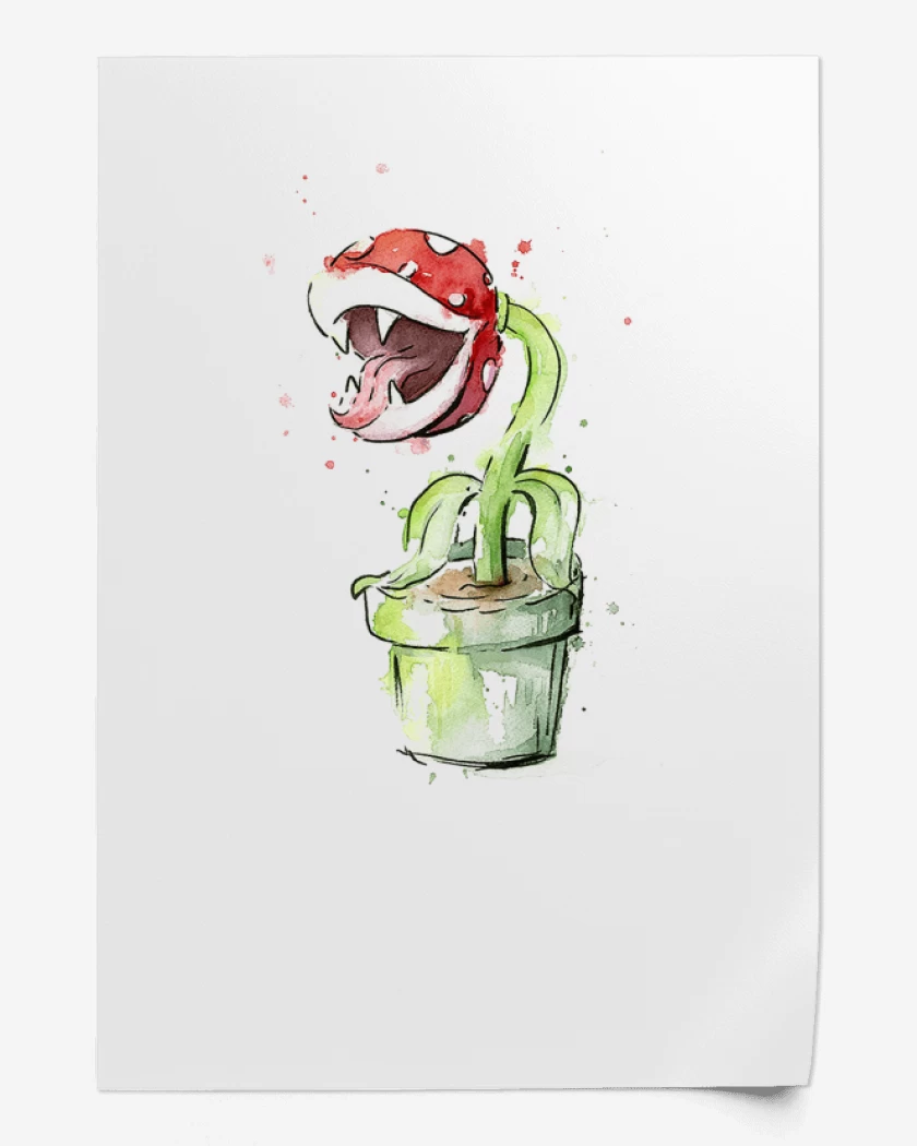 Print Blanco de Super bigote Plants