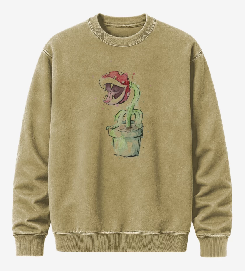 Poleron Polo Acid Wash Beige de Super bigote Plants
