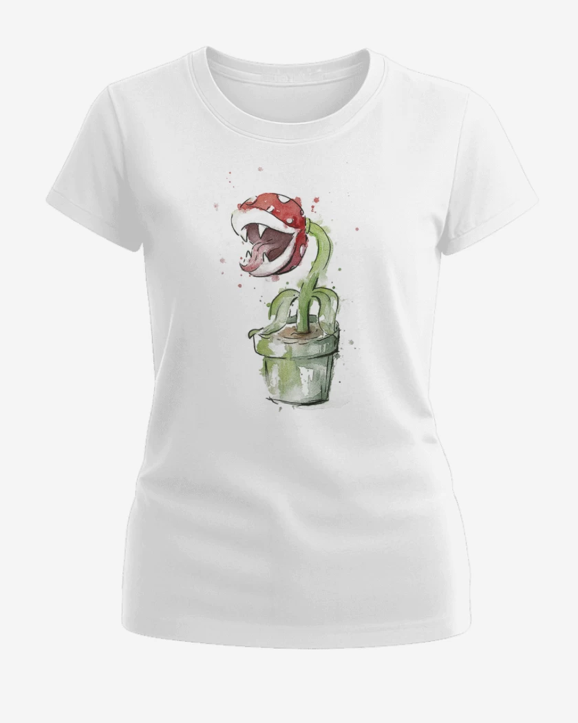 Polera de Mujer Blanco de Super bigote Plants