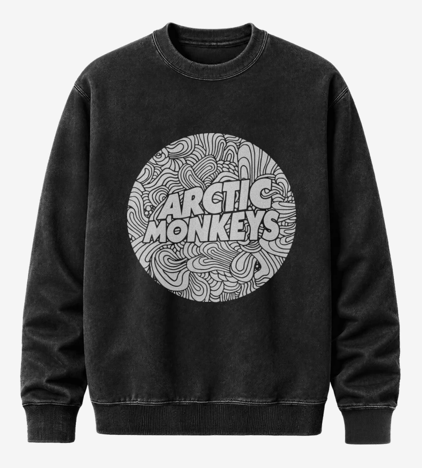 Poleron Polo Acid Wash Negro de Arctic Monkeys