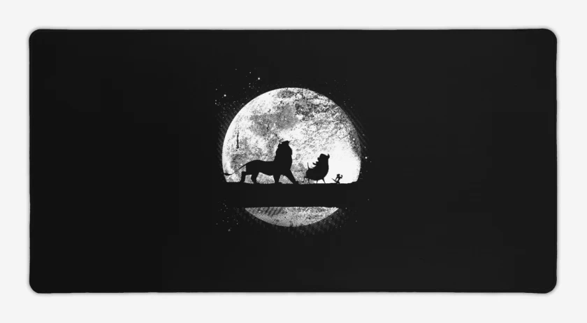 Mouse pad Gamer Negro de Rey Leon Luna 