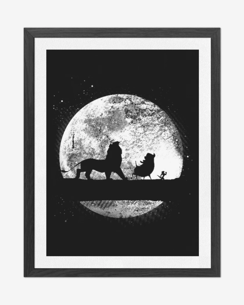 Cuadro decorativo Negro de Rey Leon Luna 