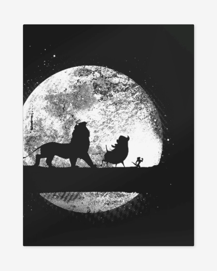 Print metalico Negro de Rey Leon Luna 