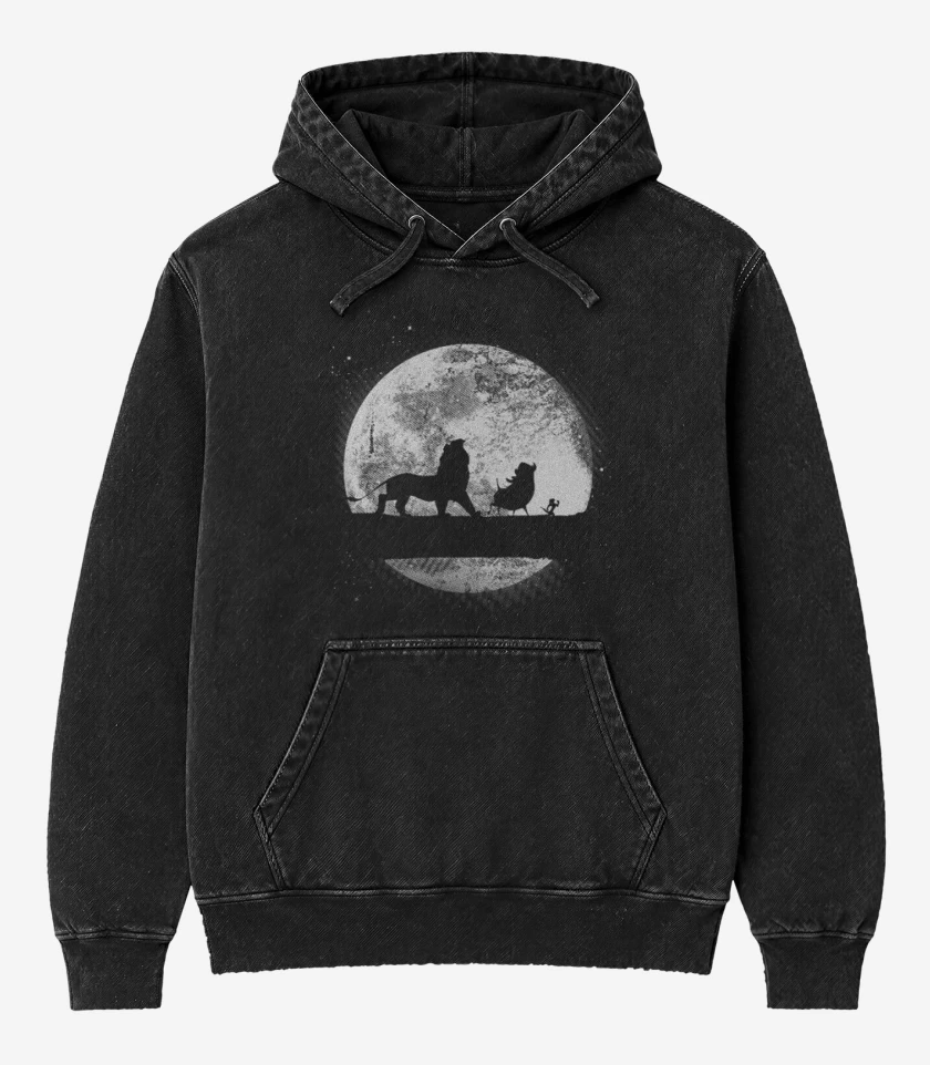 Poleron Canguro Acid Wash Rey Leon Luna 