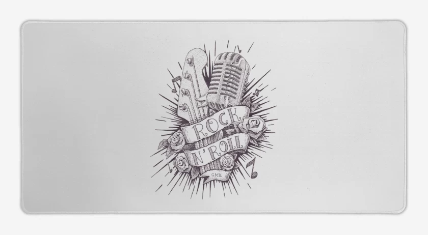 Mouse pad Gamer Blanco de Rock n Roll