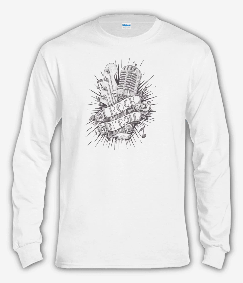 Polera manga larga Blanco de Rock n Roll