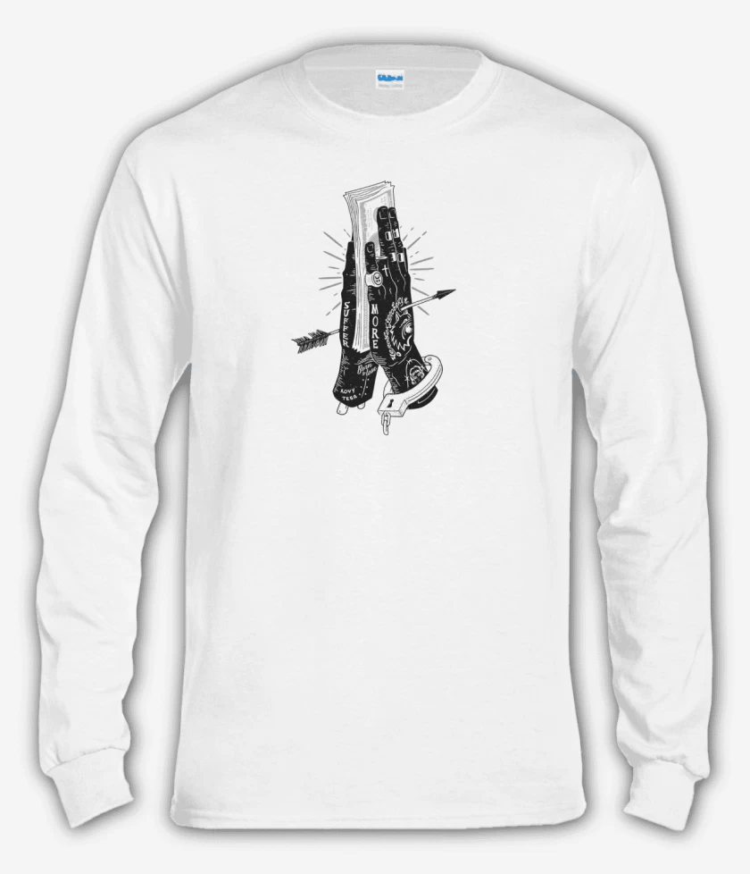 Polera manga larga Blanco de Black Hand