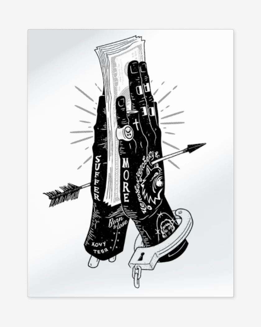 Print metalico Blanco de Black Hand