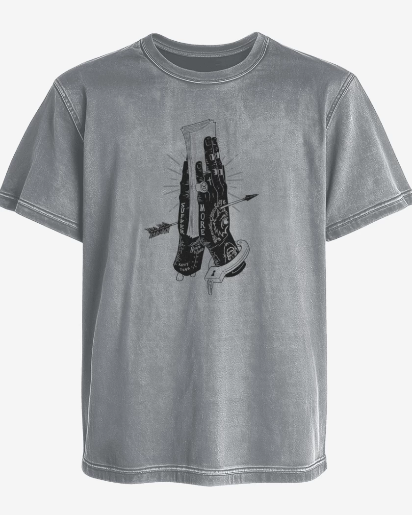 Polera desgastada Black Hand