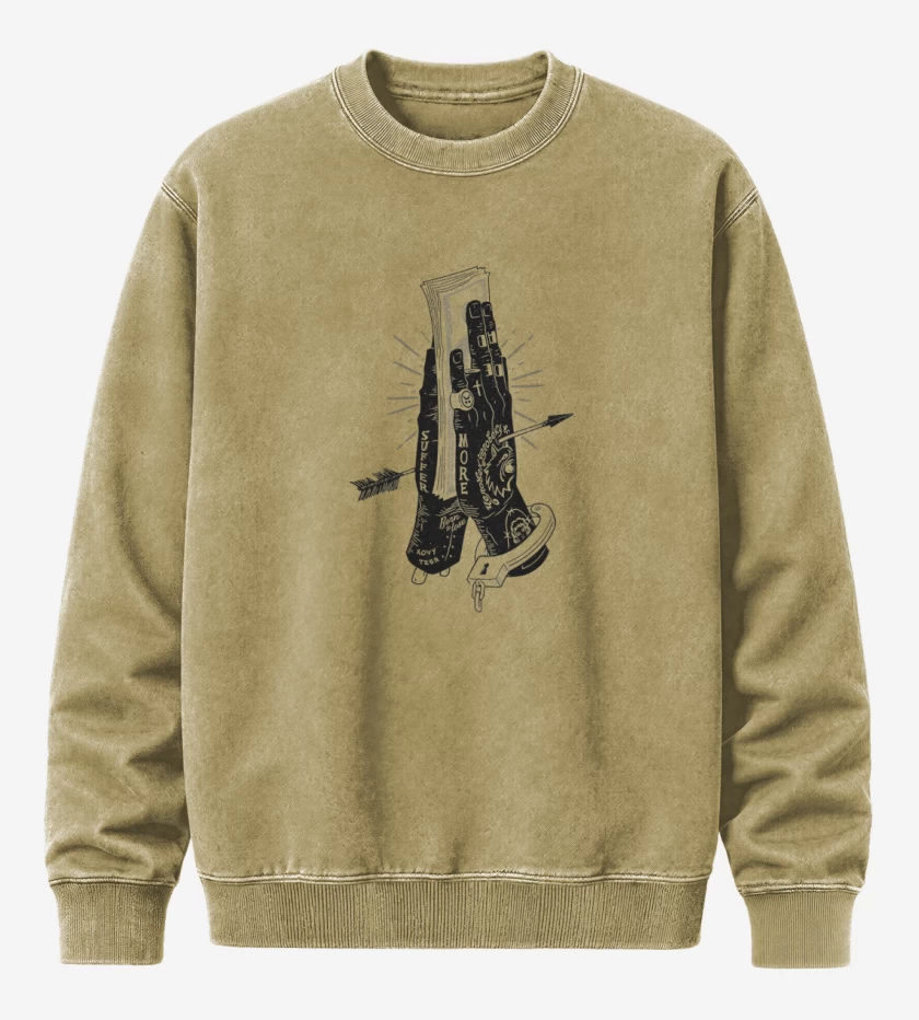 Poleron Polo Acid Wash Beige de Black Hand