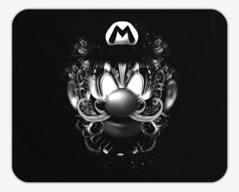 Mousepad Super bigote Blanco y Negro