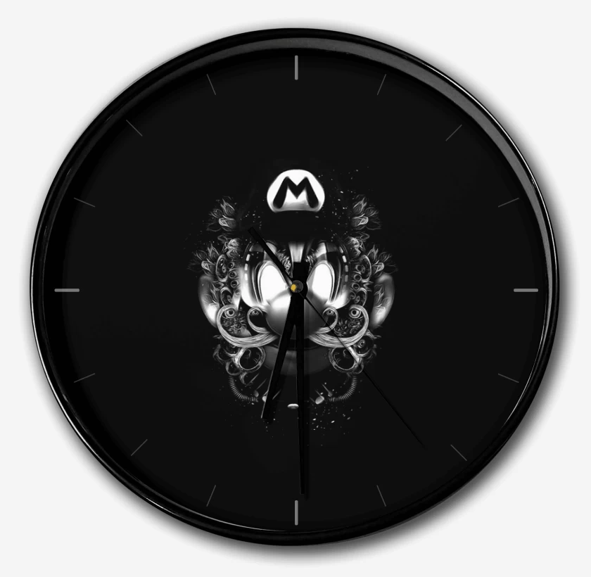 Reloj Negro de Super bigote Blanco y Negro