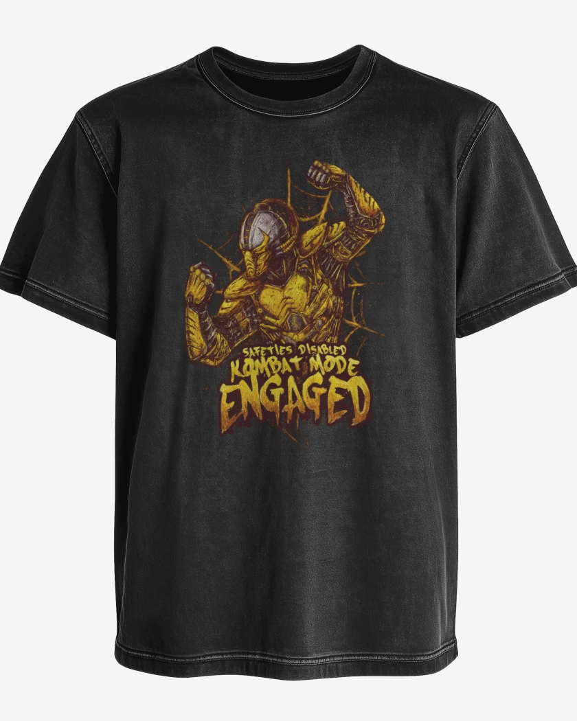 Polera desgastada Negro de Cyrax