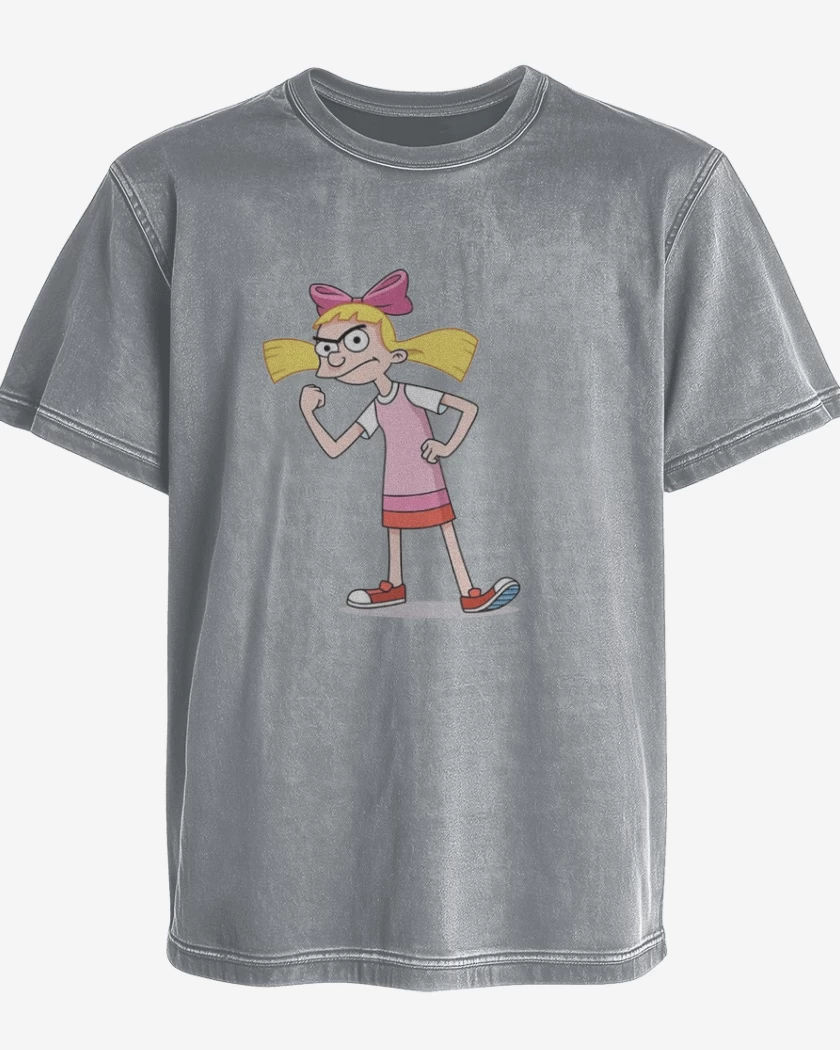 Polera desgastada Gris Melange de Helga