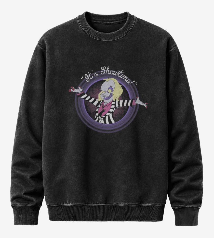 Poleron Polo Acid Wash Negro de Beetlejuice