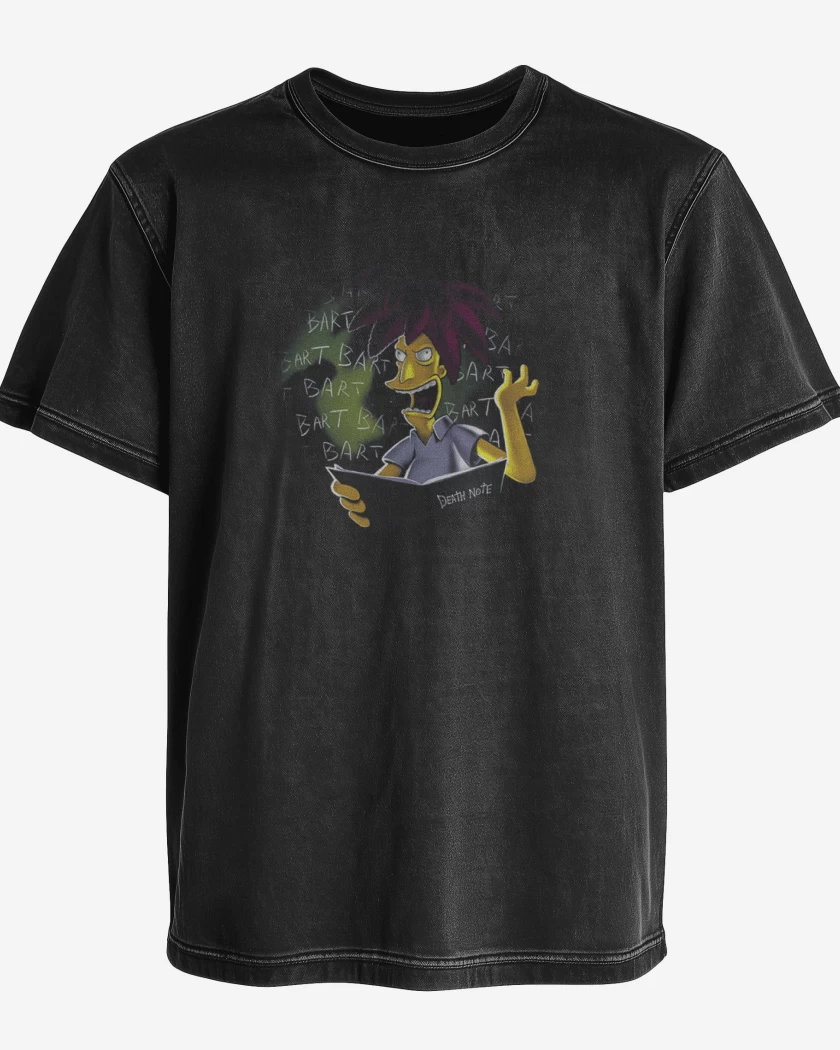 Polera desgastada Negro de Bob Patiño Bart