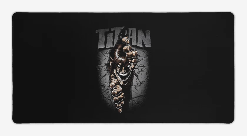 Mouse pad Gamer Negro de Eren Titan