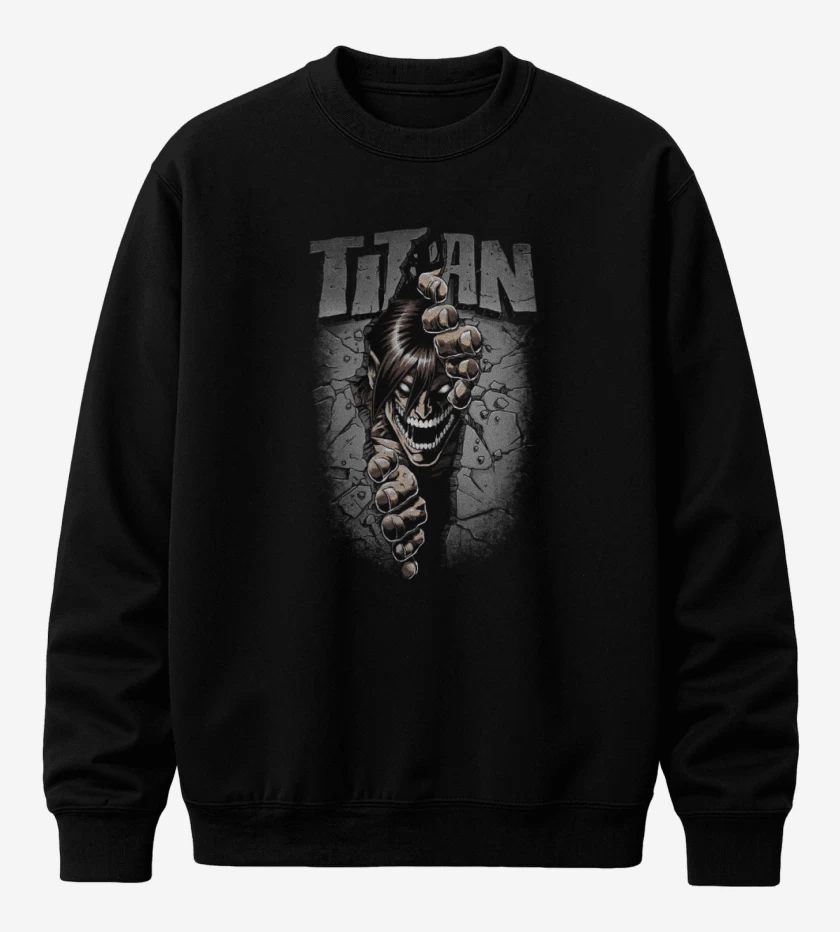 Poleron polo Negro de Eren Titan