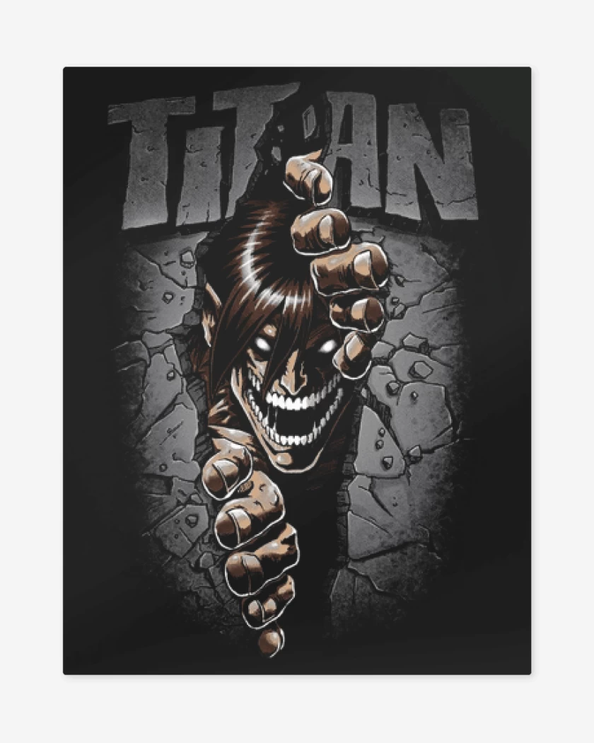 Print metalico Negro de Eren Titan