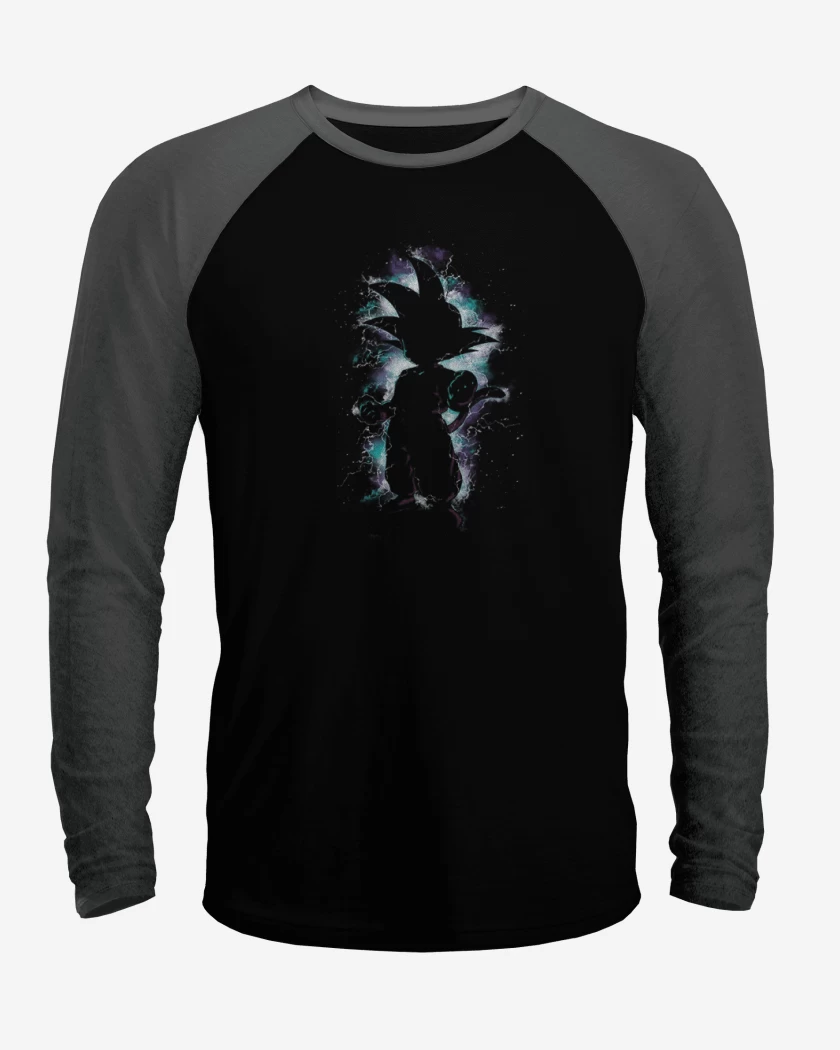 Polera Raglan Negro / Negro Heather de Goku Niño