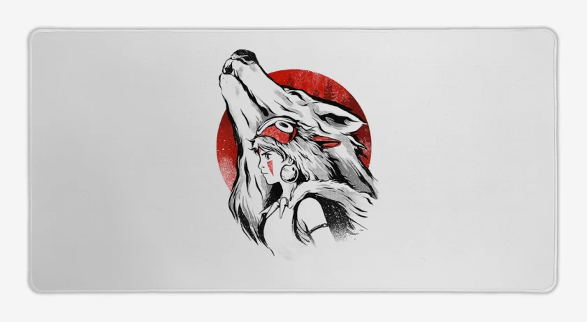 Mouse pad Gamer Blanco de Princesa Mononoke