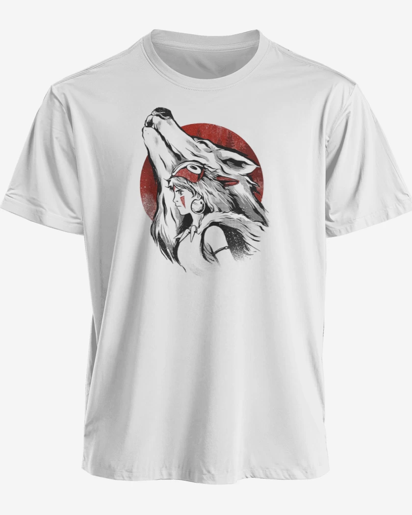 Polera premium Blanco de Princesa Mononoke