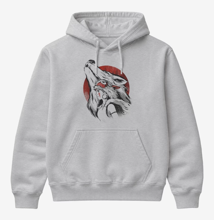 Poleron Canguro básico Gris Melange de Princesa Mononoke