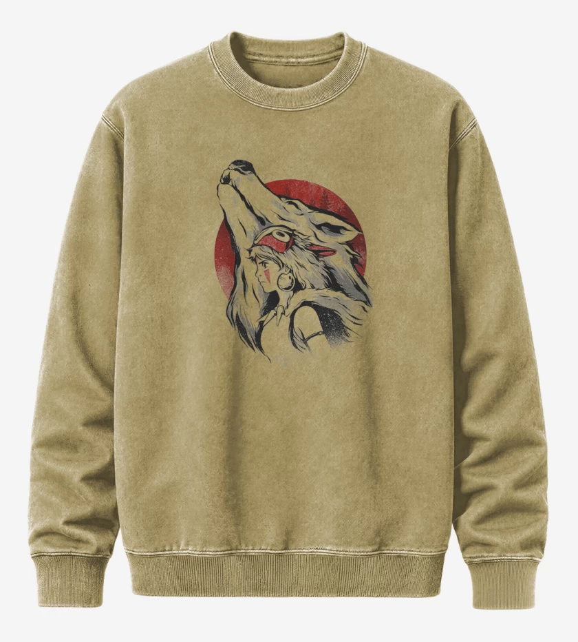 Poleron Polo Acid Wash Beige de Princesa Mononoke