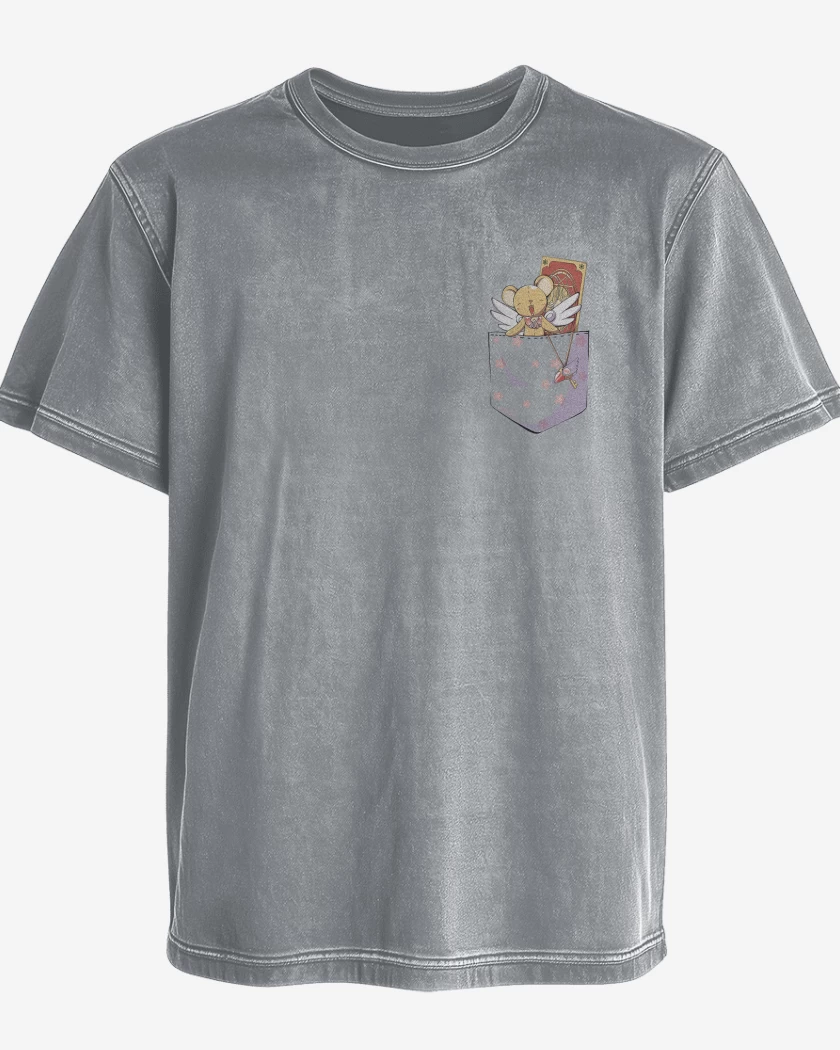 Polera desgastada Gris Melange de Sakura Card Captor