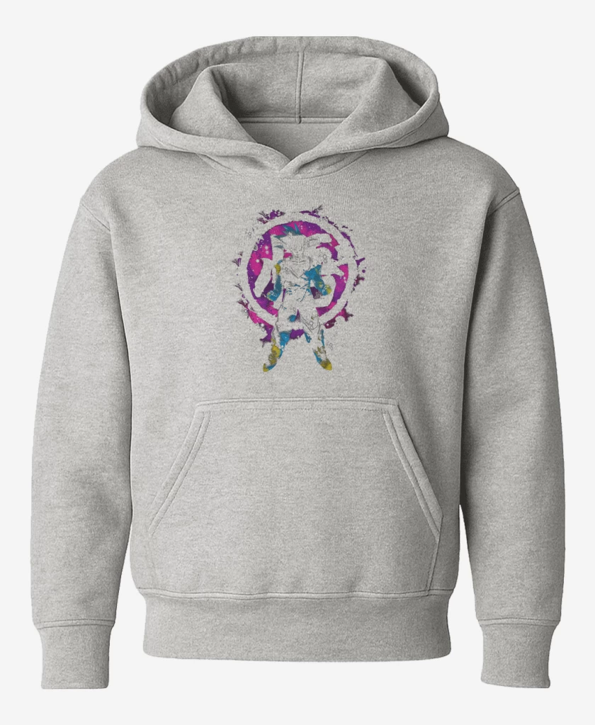 Poleron de niño Gris Melange de Goku Kanji Color